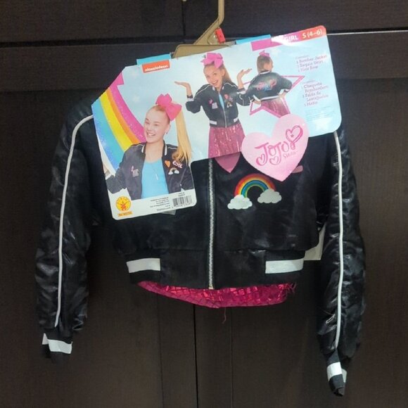 JoJo Siwa Rainbow Bomber Jacket Skirt Costume for Kids - NWT S 4-6 - Picture 2 of 7